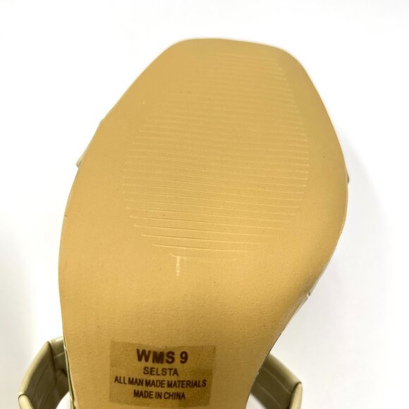 DV Dolce Vita Size 9 Selsta Sage Green Croc Heeled Mules Heels‎ Sandals Shoes - Picture 10 of 13